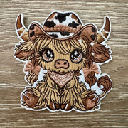 On A Whim Hats Highland Cowgirl Iron-On Patch
