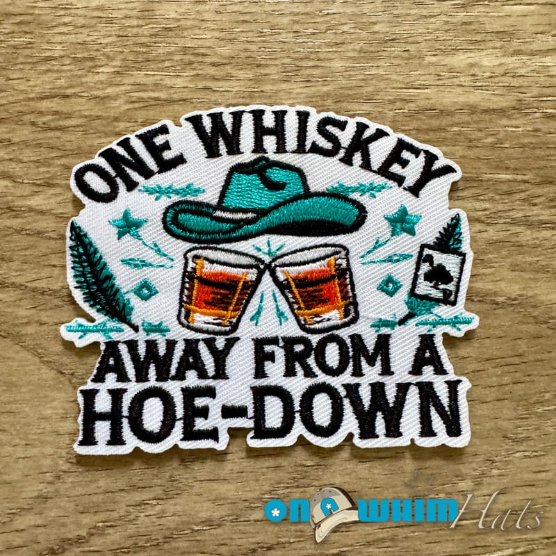 On A Whim Hats Hoe-Down Embroidered Iron-On Patch