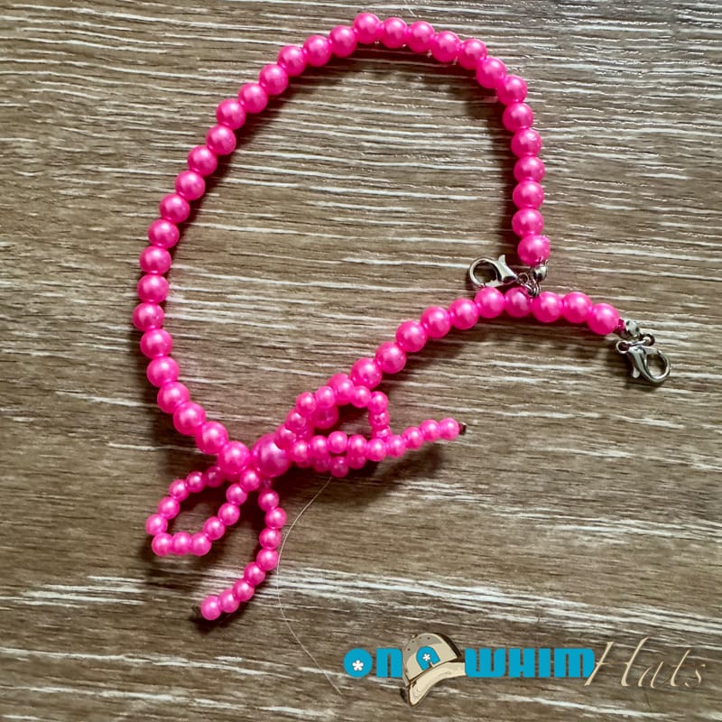 On A Whim Hats Hot Pink Bow Hat Chain