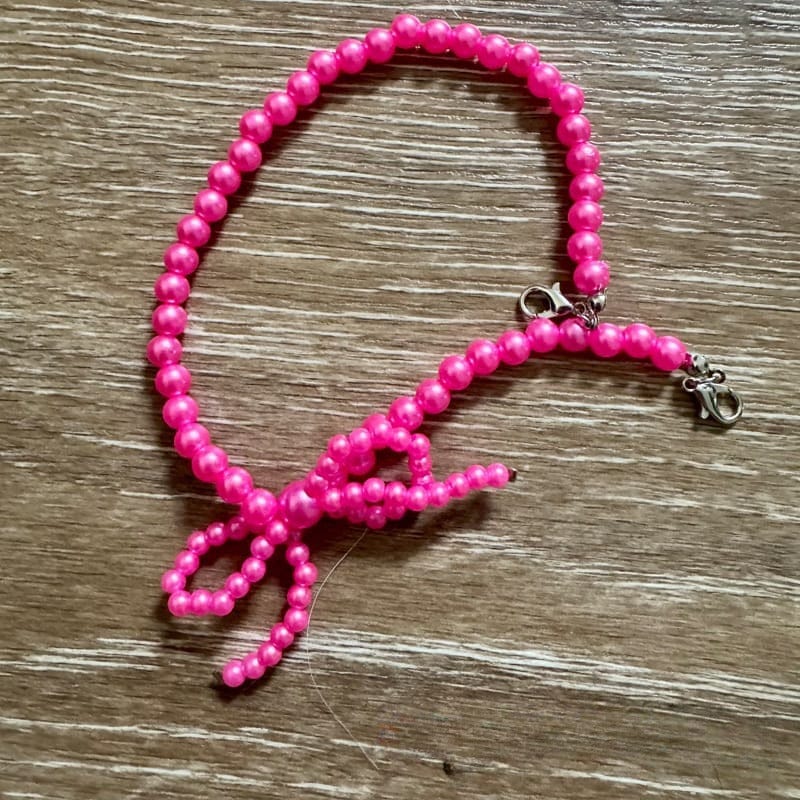 On A Whim Hats Hot Pink Bow Hat Chain