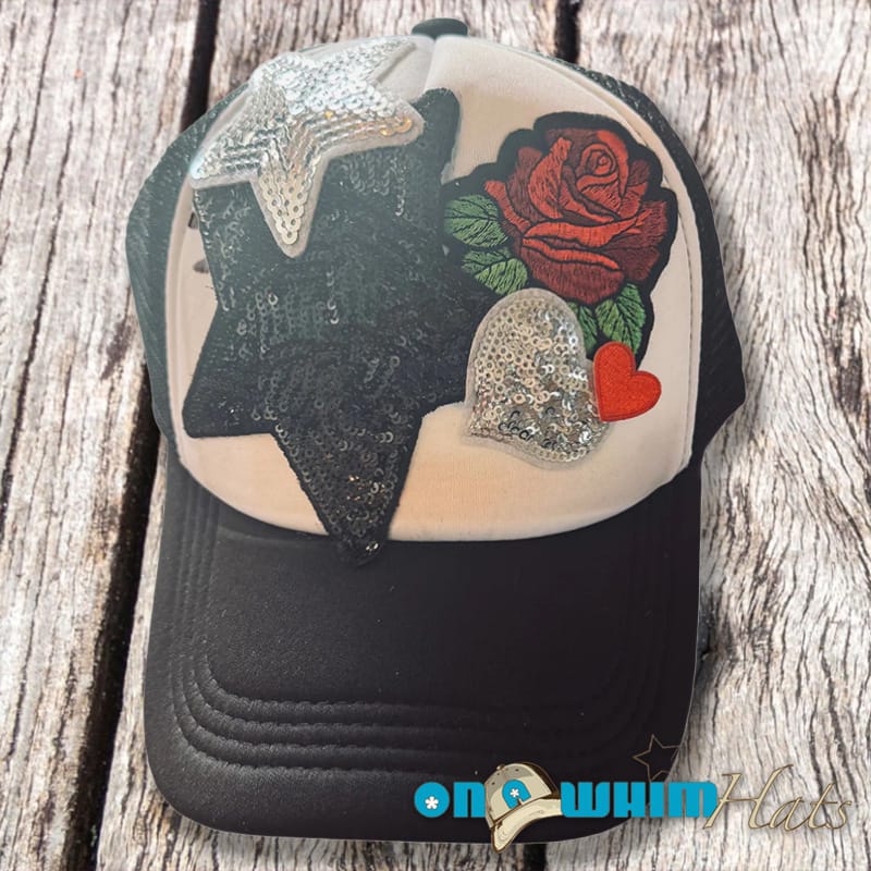 On A Whim Hats Hot Stuff Handmade Trucker Hat