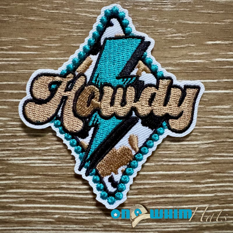 On A Whim Hats Howdy Bolt Iron-On Patch