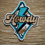 On A Whim Hats Howdy Bolt Iron-On Patch