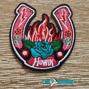 On A Whim Hats Howdy Horseshoe Iron-On Patch