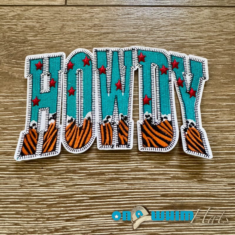 On A Whim Hats Howdy Iron-On Patch