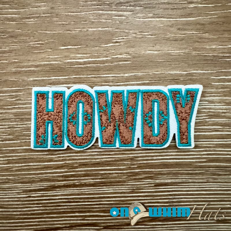 On A Whim Hats Howdy Iron-On Patch