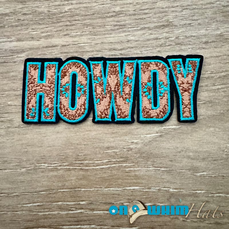 On A Whim Hats Howdy Iron-On Patch