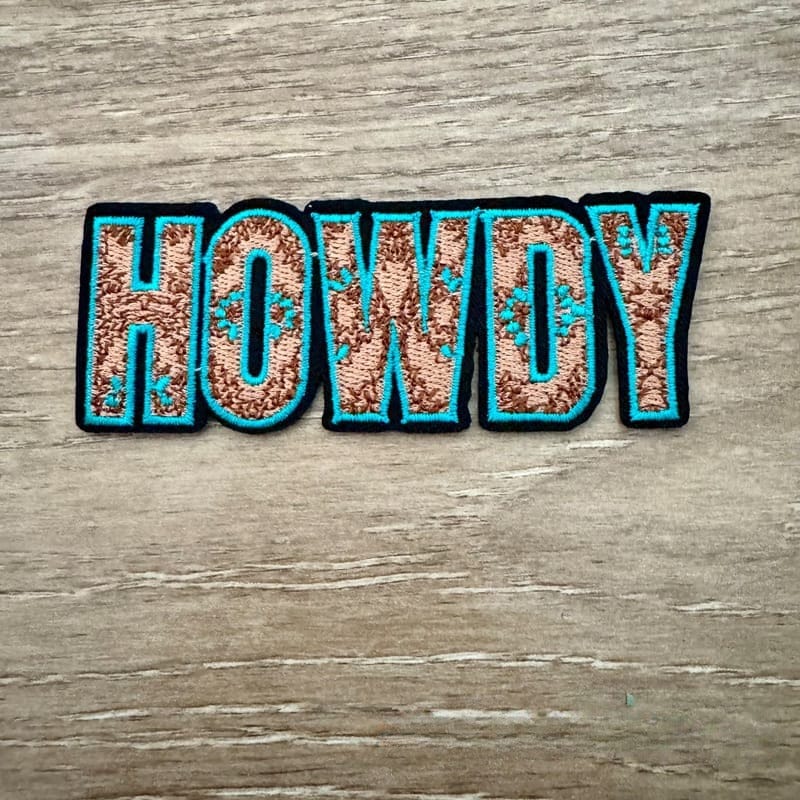 On A Whim Hats Howdy Iron-On Patch