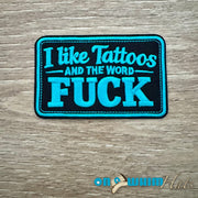 On A Whim Hats I Like Tattoos Turquoise Iron-On Patch