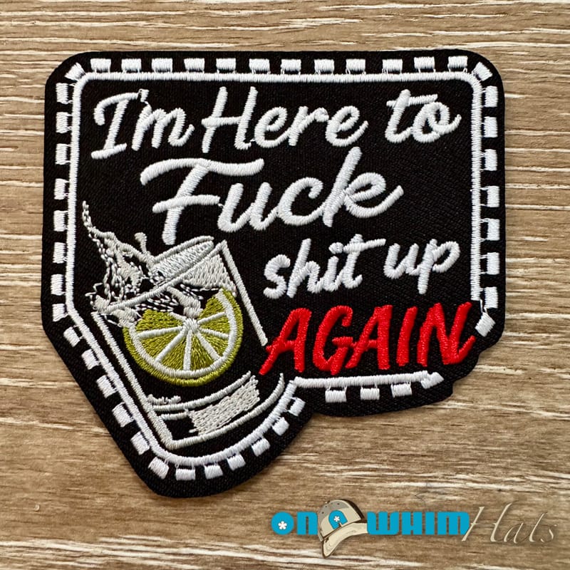 On A Whim Hats I'm Here Iron-On Patch