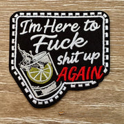 On A Whim Hats I'm Here Iron-On Patch