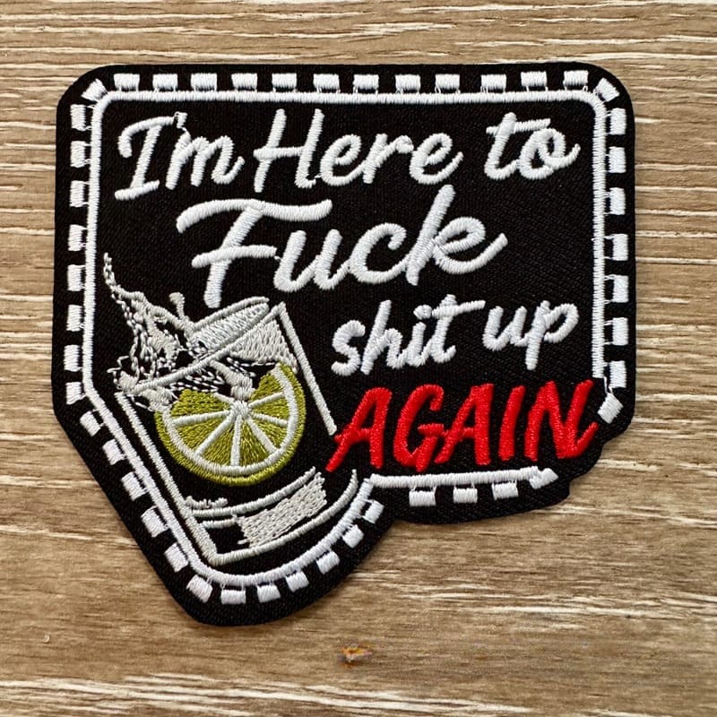 On A Whim Hats I'm Here Iron-On Patch