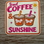 On A Whim Hats Iced Coffee and Sunshine Iron-On Patch