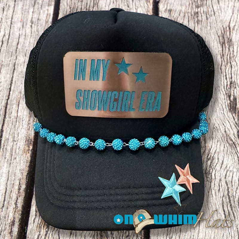 On A Whim Hats In My Showgirl Era Trucker Hat with Rhinestone Chain