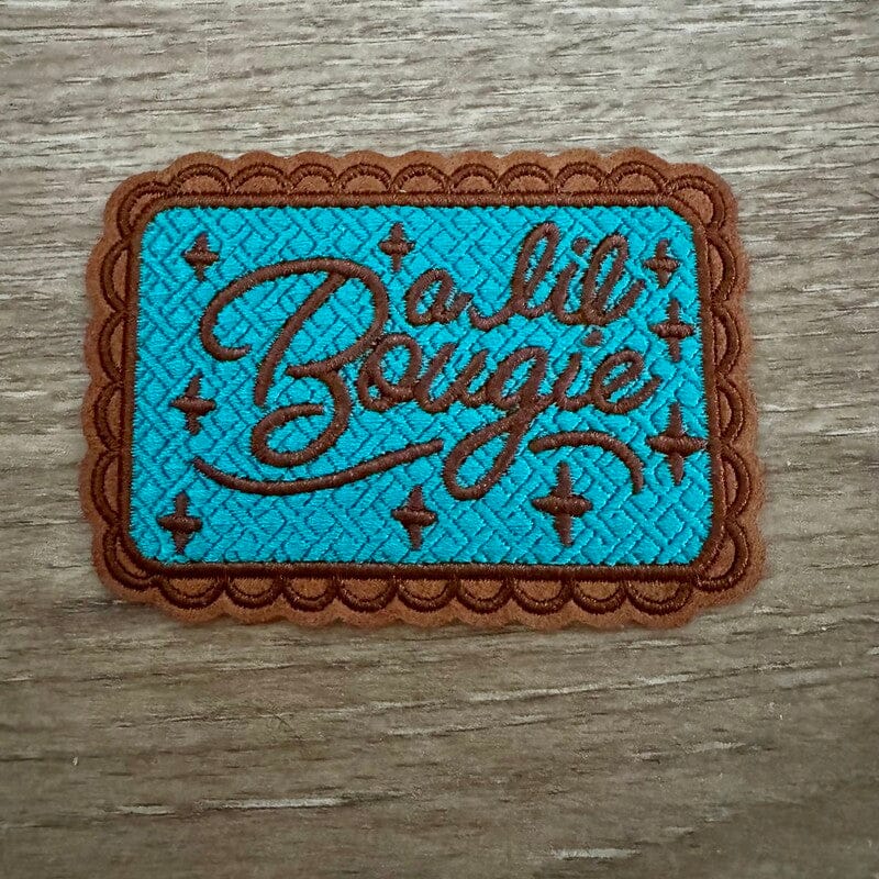 On A Whim Hats A Lil Bougie Iron-On Leather Patch