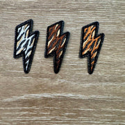 On A Whim Hats Animal Print Lightning Bolt Trio Iron-On Patch Set