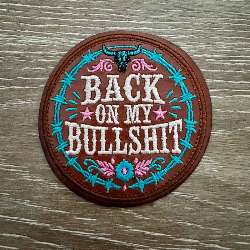 On A Whim Hats Back On My BS Barbed Wire Iron-On Patch