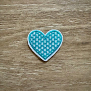 On A Whim Hats Basketweave Heart Iron-On Patch