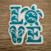 On A Whim Hats Beach Love Turtle Chenille Iron-On Patch