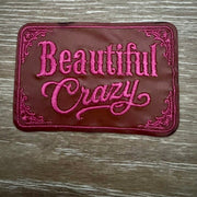 On A Whim Hats Beautiful Crazy Pink Leather Iron-On Patch