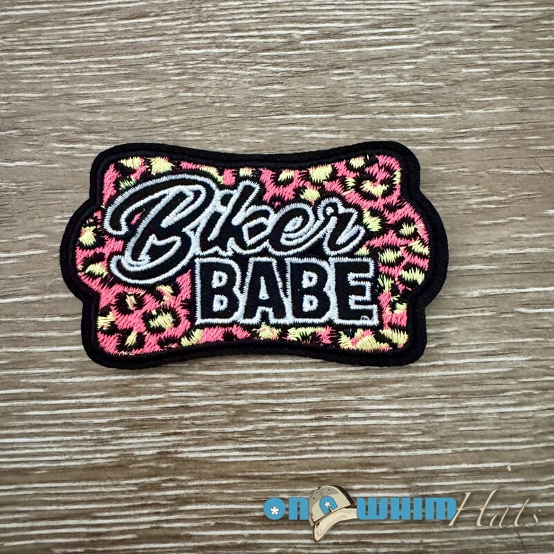 On A Whim Hats Biker Babe Leopard Iron-On Patch