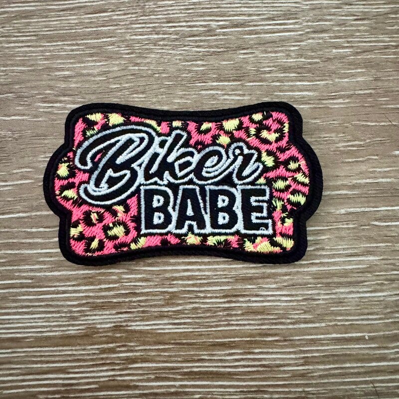 On A Whim Hats Biker Babe Leopard Iron-On Patch