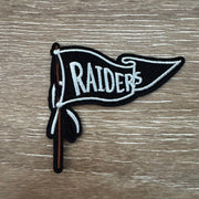 On A Whim Hats Black and White Pennant Flag on Pole Iron-On Patch