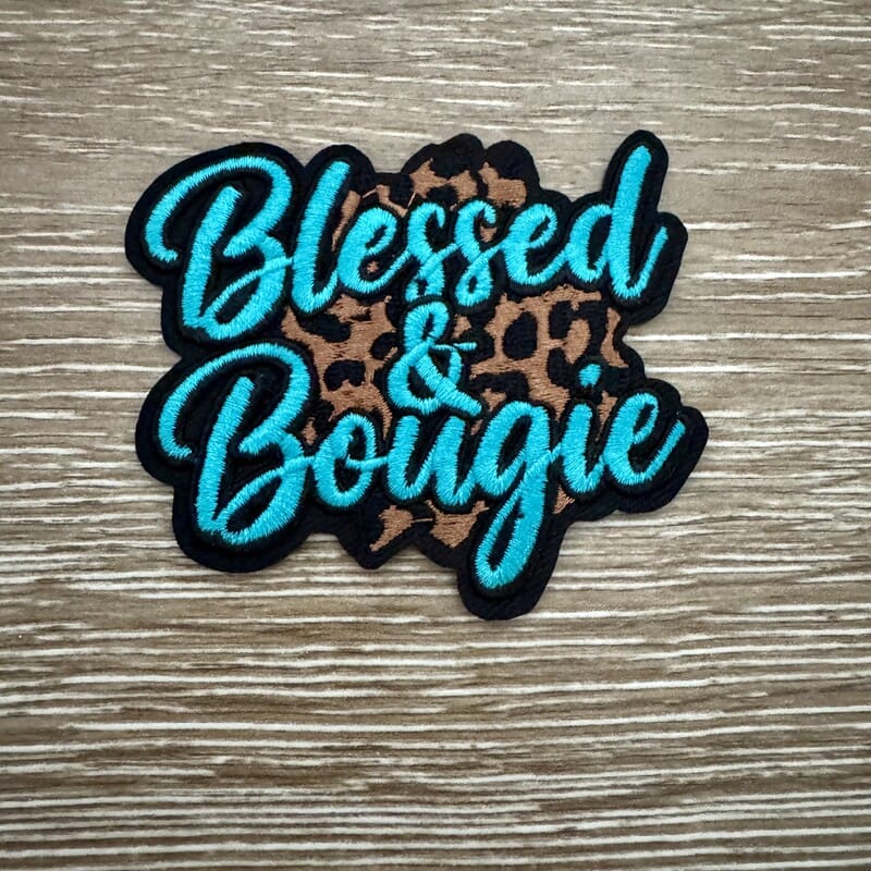 On A Whim Hats Blessed & Bougie Leopard Iron-On Patch (multiple colors)