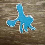 On A Whim Hats Blue Splat Iron-On Patch