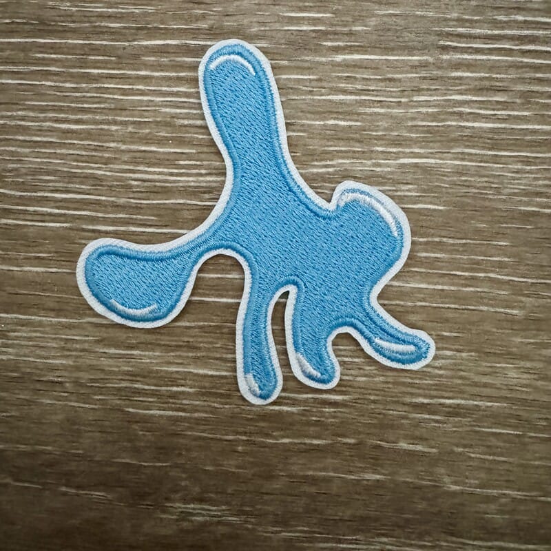 On A Whim Hats Blue Splat Iron-On Patch