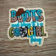On A Whim Hats Boots and Bling Cowgirl Iron-On Patch