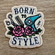 On A Whim Hats Born To Style Iron-On Patch