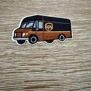 On A Whim Hats Brown Delivery Truck Iron-On Patch