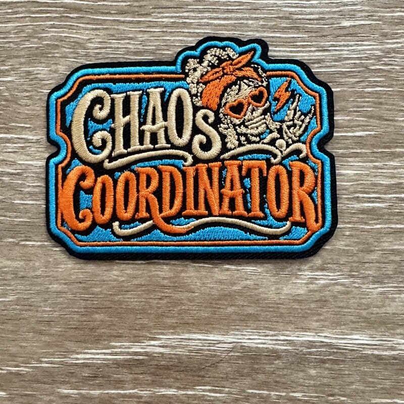 On A Whim Hats Chaos Coordinator Skeleton Iron-On Patch
