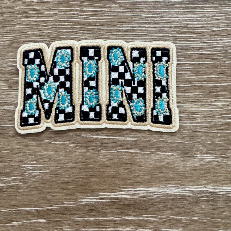 On A Whim Hats Checkered Mini Concho Iron-On Patch