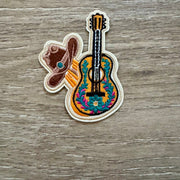 On A Whim Hats Country Guitar Iron-On Patch