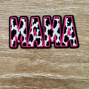 On A Whim Hats Cow Print Mama Iron-On Patch