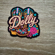 On A Whim Hats Cowboy Boots &amp; Rose Script Iron-On Patch