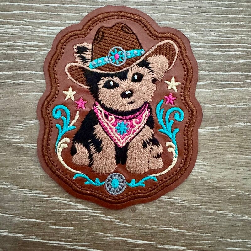 On A Whim Hats Cowboy Puppy Iron-On Patch