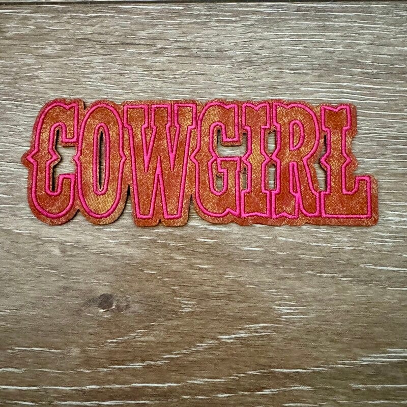 On A Whim Hats Cowgirl Iron-On Leather Patch - Pink