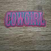 On A Whim Hats Cowgirl Pink Leather Iron-On Patch