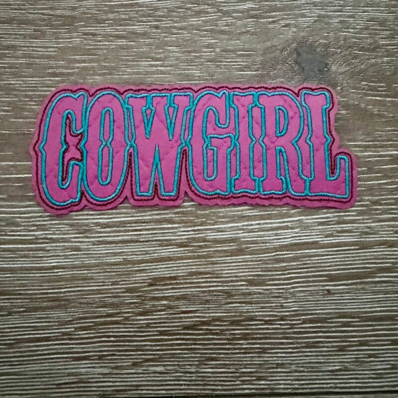 On A Whim Hats Cowgirl Pink Leather Iron-On Patch