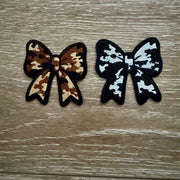 On A Whim Hats Cowhide & Camo Bow Iron-On Patch Set