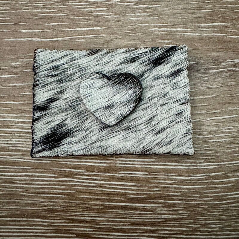 On A Whim Hats Cowhide Heart Iron-On Patch