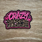 On A Whim Hats Crazy B Leopard Pink Iron-On Patch