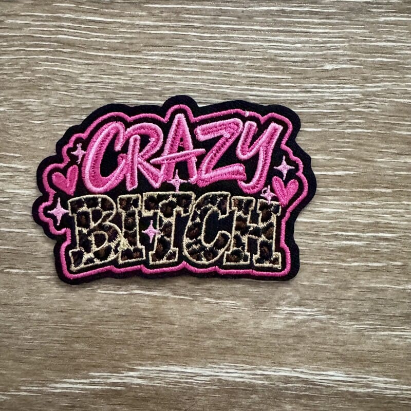 On A Whim Hats Crazy B Leopard Pink Iron-On Patch