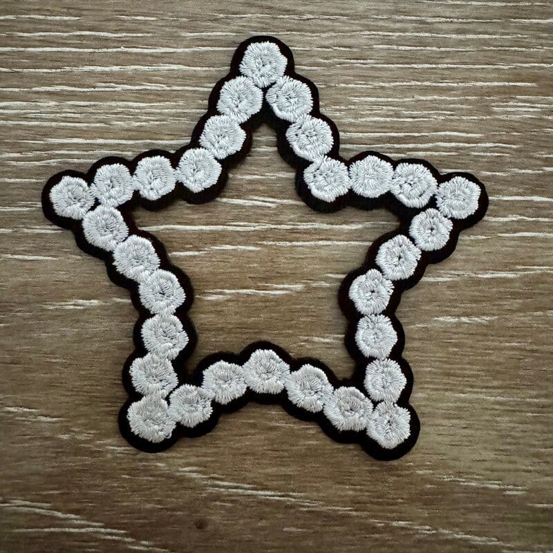 On A Whim Hats Cream Puff Beaded Star Iron-On Patch