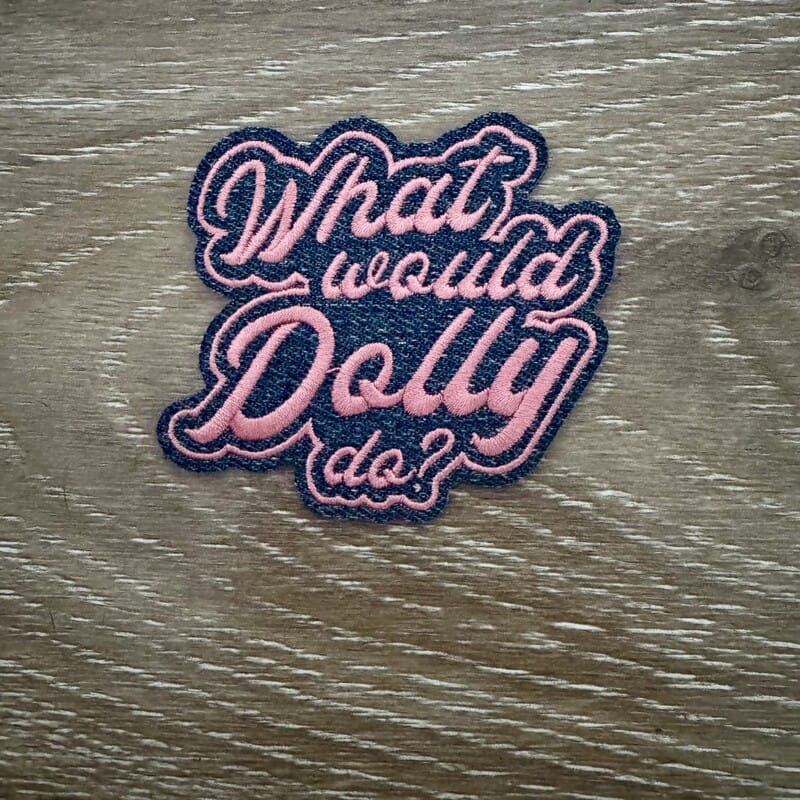 On A Whim Hats Cursive Question Script Iron-On Patch