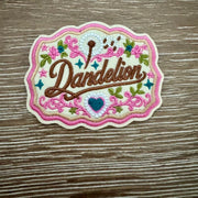 On A Whim Hats Dandelion Floral Frame Iron-On Patch