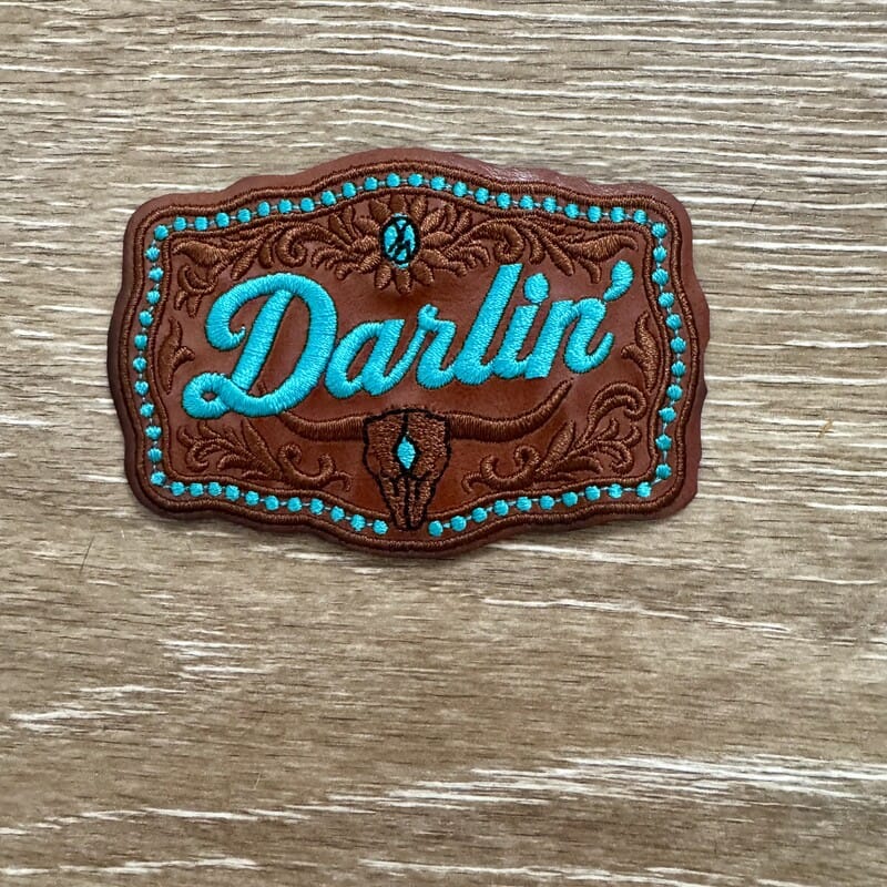 On A Whim Hats Darlin' Western Buckle Iron-On Patch